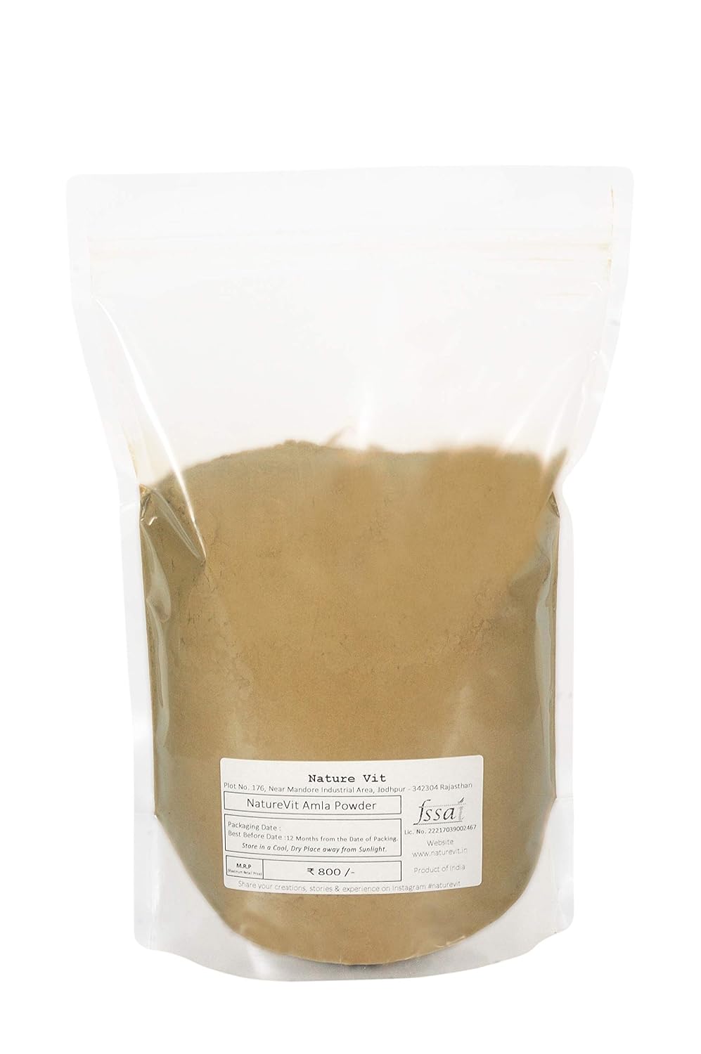 NatureVit Amla Powder 1kg | Indian Gooseberry Powder for Hair Growth & Skin Care | Edible & Drinkable | Natural Source of Vitamin C