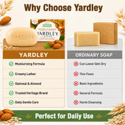 Yardley Oatmeal And Almond Bar Soap, 4.25 Ounce