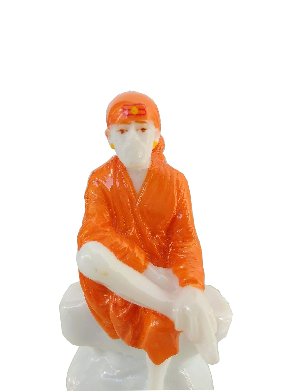 SHINDE EXPORTS Lord Saibaba Marble Idol for car Dashboard and Gifting (3.5 inches)
