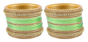 NMII Golden Traditional Acrylic Plastic Chuda Set For Bridal Women & Girls with Zircon Stone & Beads | Stylish Bridal Bangles For Wedding | Plastic Chura Set Punjabi Bnagles