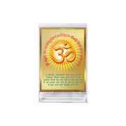 DIVINITI 24K Gold Plated Religious Car Dashboard Frame | Premium God Idol Frame for Car, Home Mandir & Office Table | Spiritual Gift, Decorative Showpiece | Om Gayatri Mantra