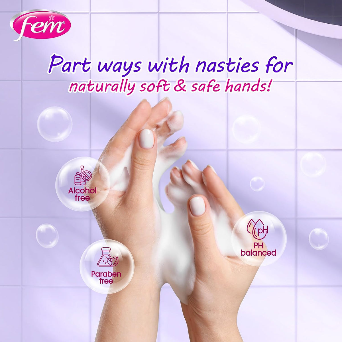 DABUR Fem Floral Bouquet Soft & Safe Handwash - 1500 Ml | Germ Protection | Enriched With Goodness Of Coconut Milk & Vitamin E | Long Lasting Fragrance (Pack of 1)
