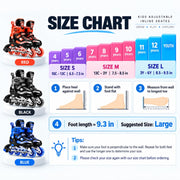 Toy Imagine Adjustable Inline Skates for Kids & Adults, Ages 6-18, Black