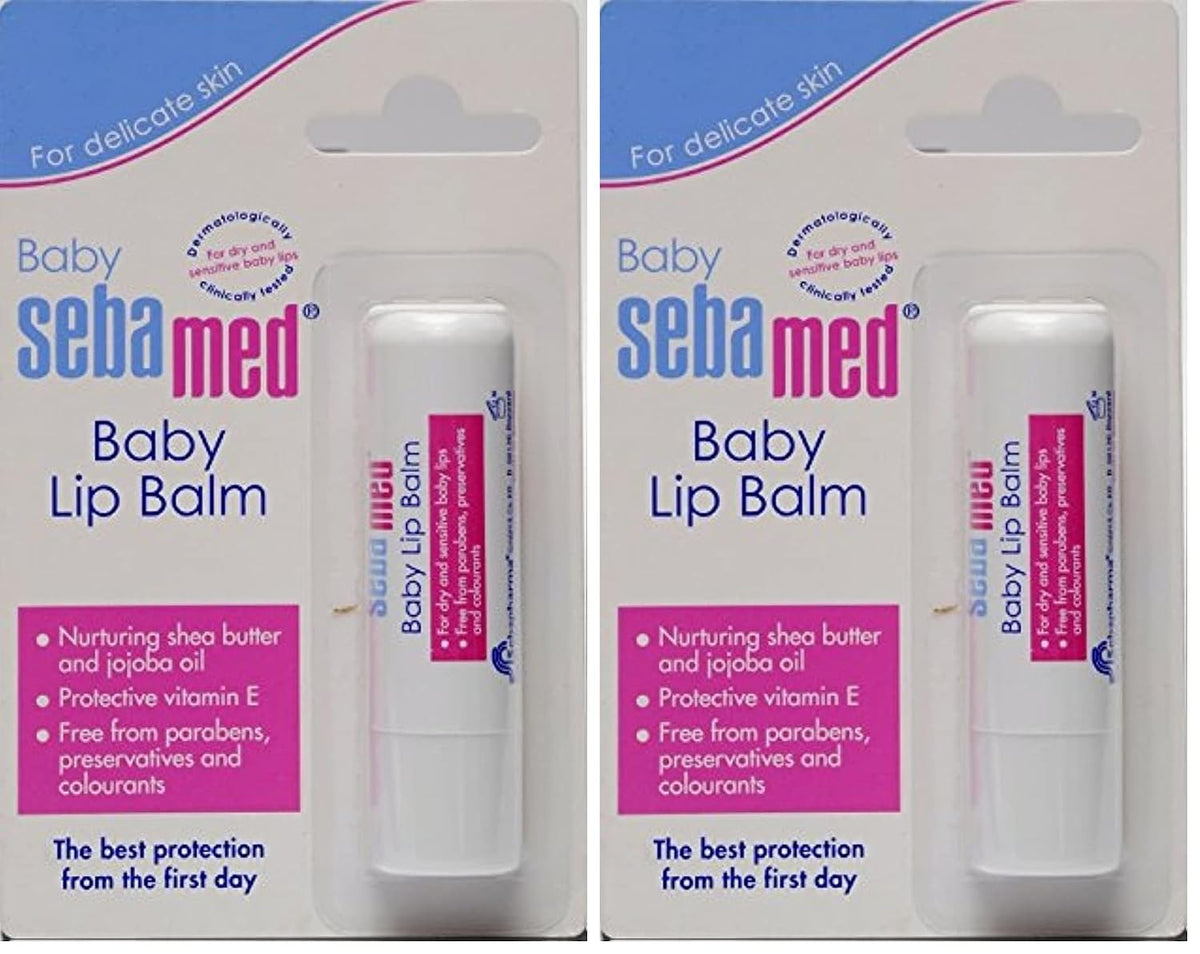 Baby Sebamed Lip Balm|Soft Baby Lips|With Shea butter, Jojoba Oil & Beeswax|4.8 gm (Pack of 2)