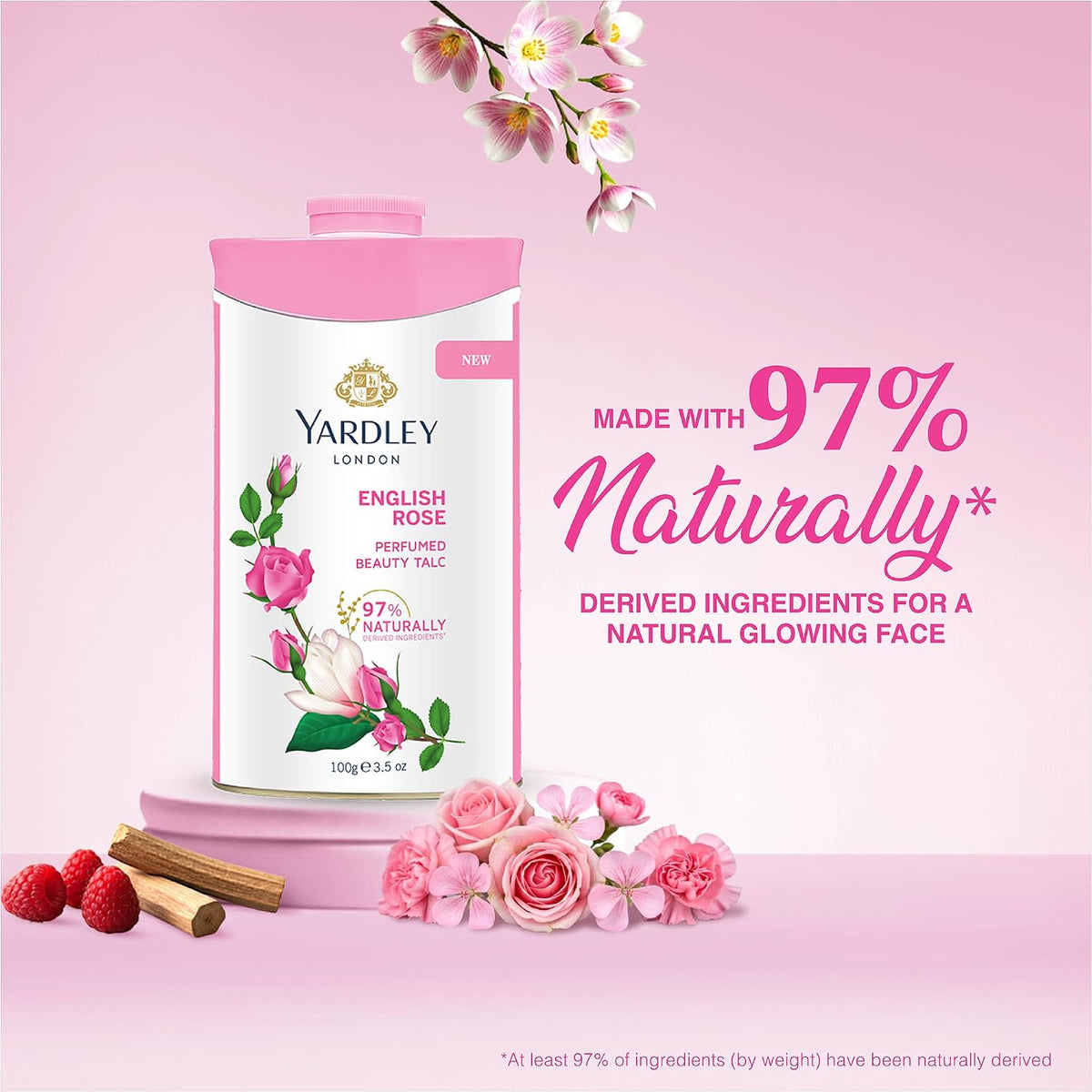 Yardley London English Rose Perfumed Beauty Talc | For Fragrant Glow|100g