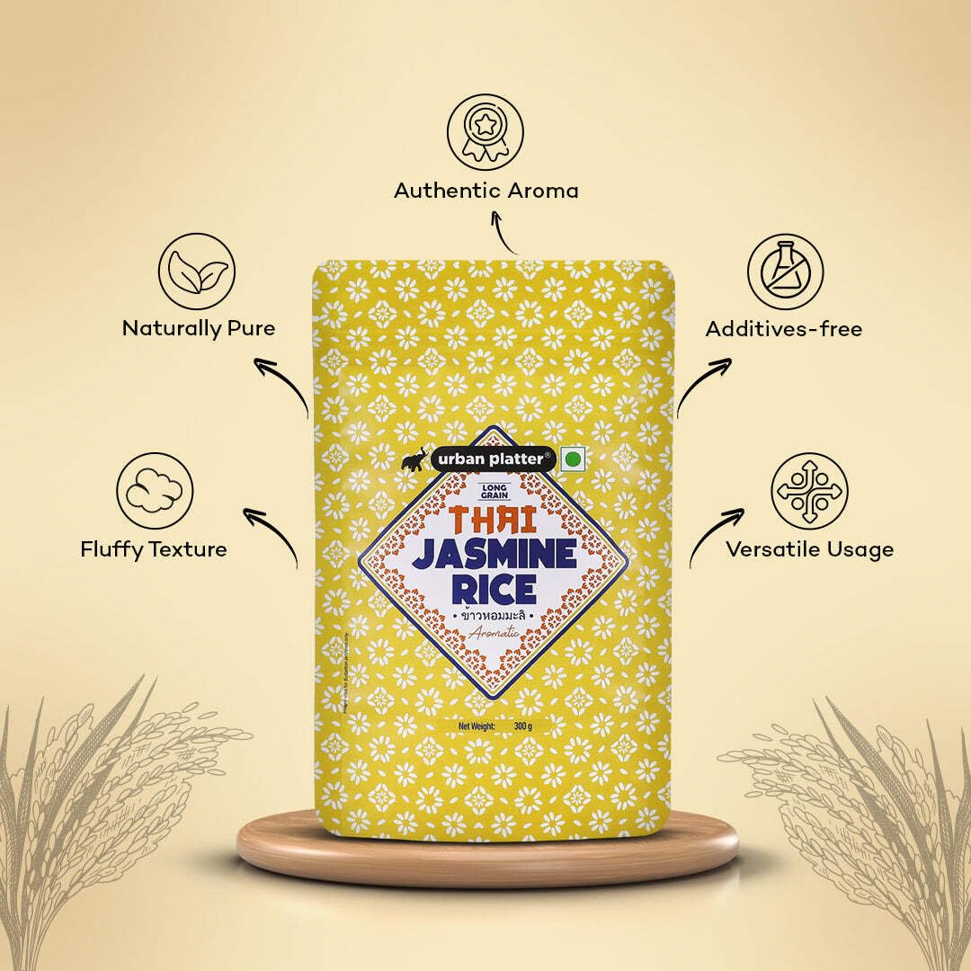Urban Platter Thai Jasmine Rice, 1kg (Aromatic Long-Grain Rice | Soft & Fluffy Texture | Asian Pantry Staple)