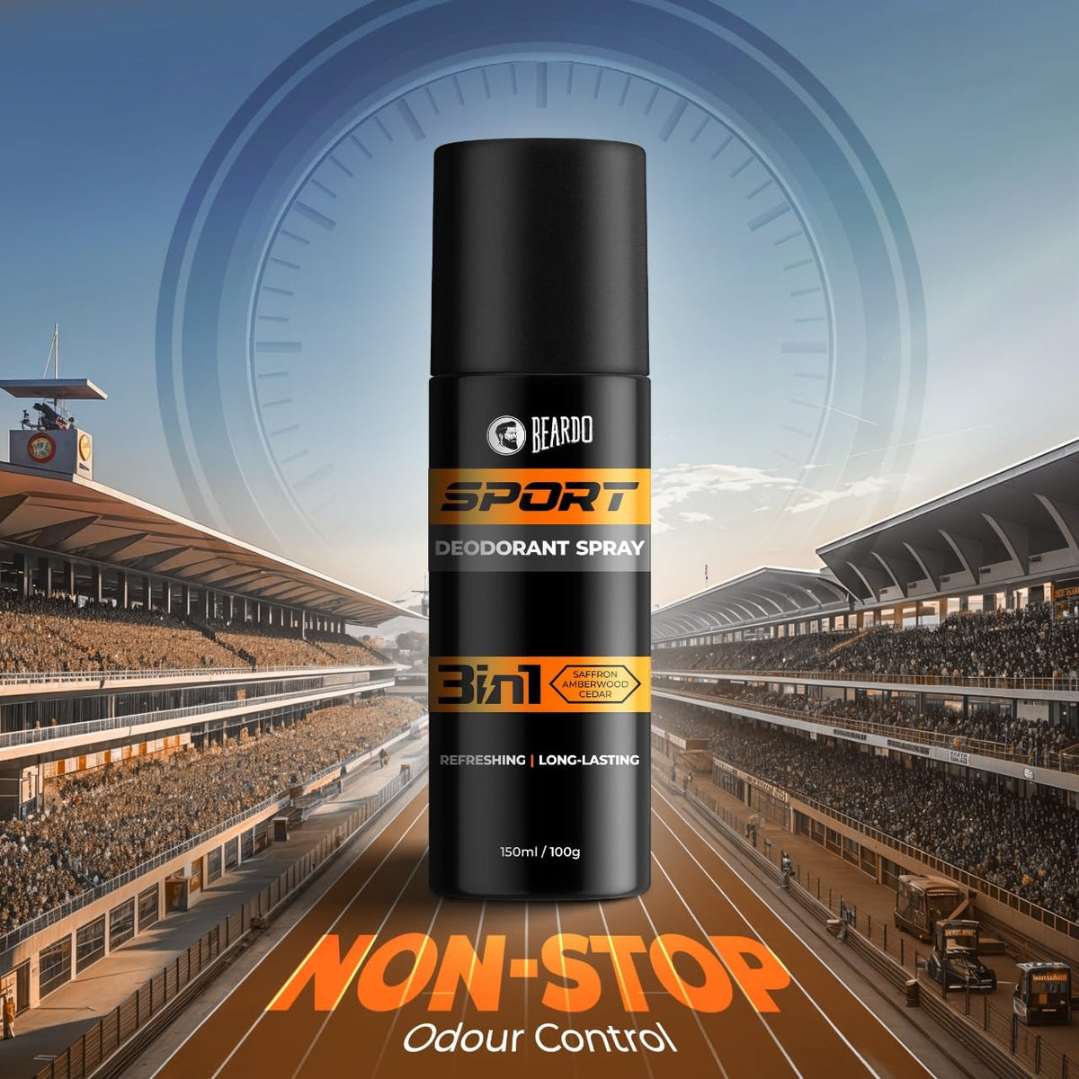 Beardo Sport Energy Deodorant Spray 150Ml | Body Spray Perfume For Men | Deo For Men | Fresh Long-Lasting Deodorant Spray