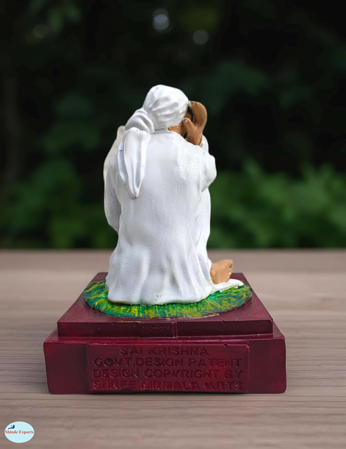 SHINDE EXPORTS shirdi saibaba Marble Small Statue Idol for car Dashboard Gifting Pooja Room 4.5 inches (White)
