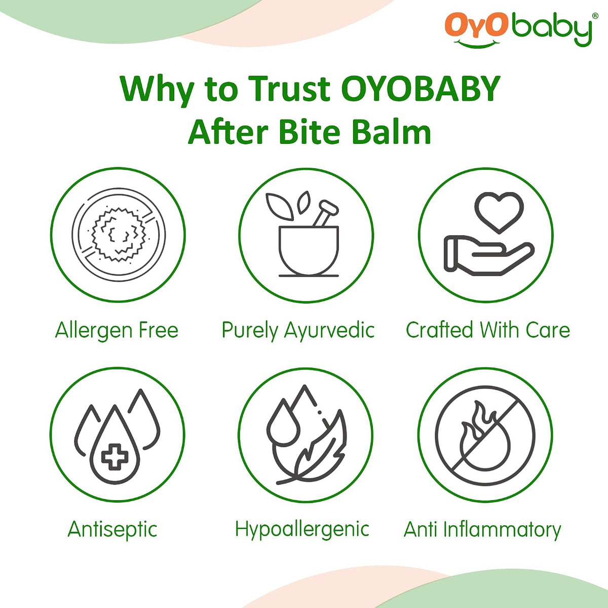 OYO BABY After Bite Turmeric Balm with Almond & Neem Oil for Babies – Relief from Rashes, Mosquito & Insect Bites, 100% Ayurvedic, 25g