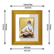 Diviniti Baba Deep Singh Gold Plated Wall Photo Frame, Table Décor| DG Frame 101 Size 1 and 24K Gold Plated Foil| Religious Photo Frame Idol For Pooja, Gifts Items (13.5 CM X 15.5 CM)