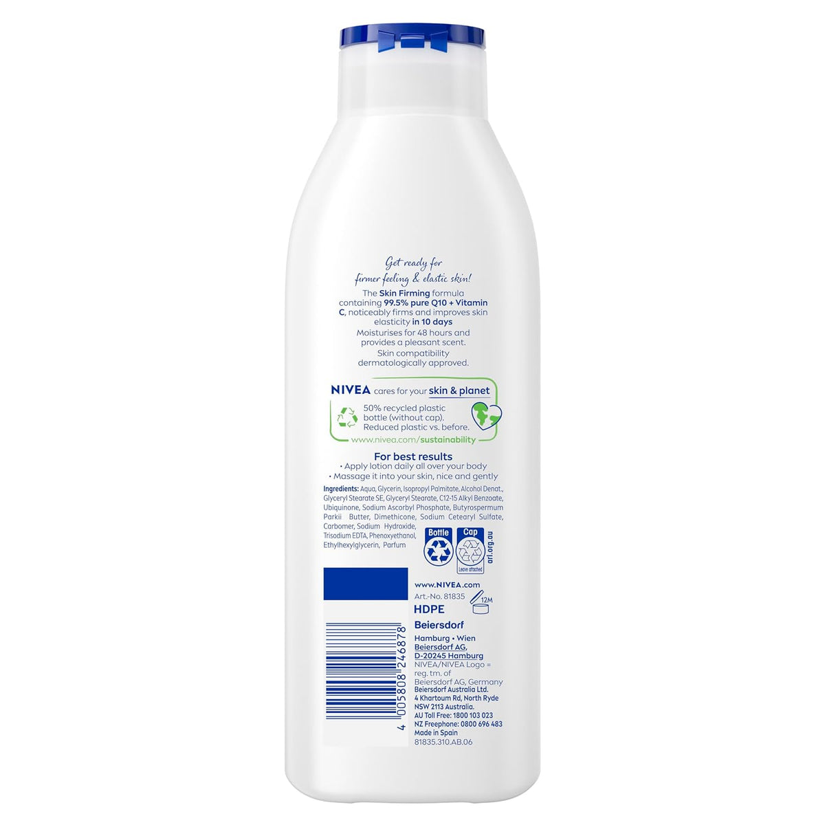 NIVEA Body Lotion, Q10 Firming Lotion, For Normal Skin, 250ml