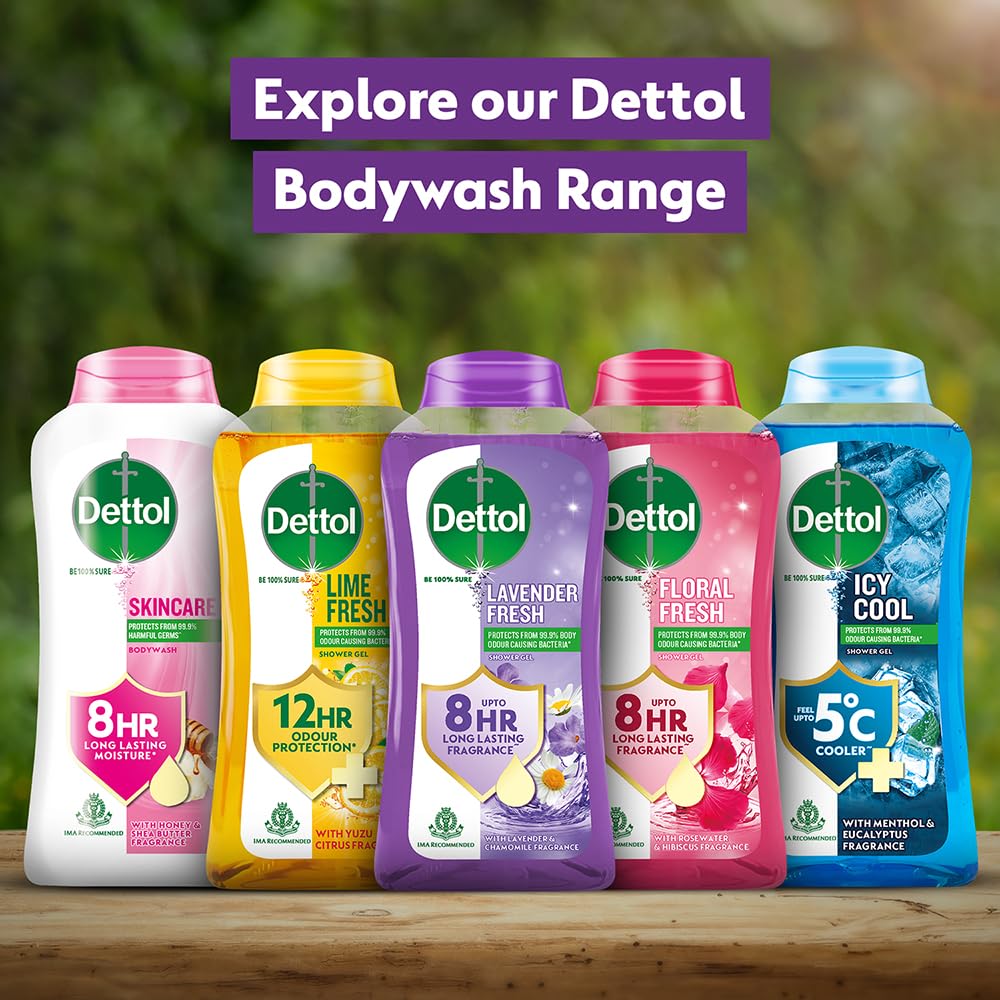 Dettol Body Wash and Shower Gel for Women and Men, Lavender Fresh- 250ml | 8hr long lasting fragrance