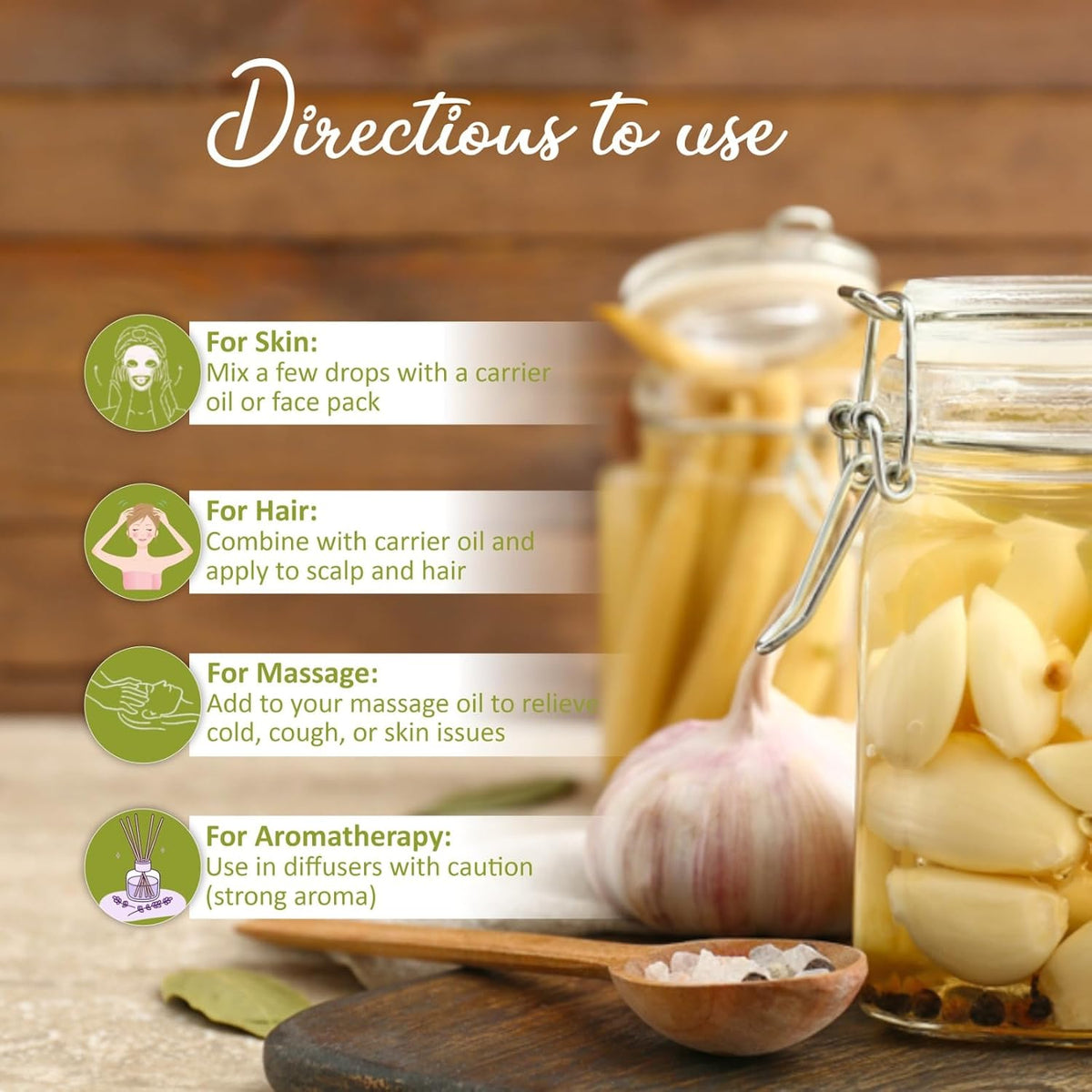Holy Natural Garlic Essential Oil 15ml (with Dropper Plug).