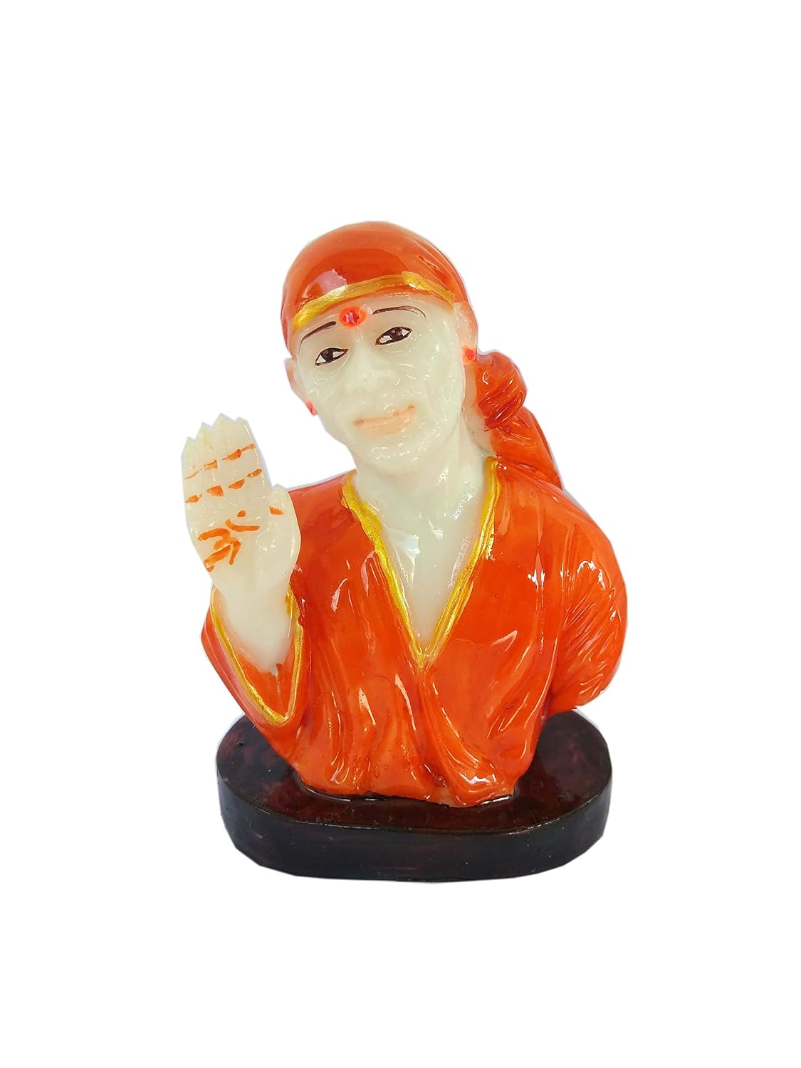 SHINDE EXPORTS Lord Saibaba Marble Idol for car Dashboard and Gifting (4 inches)