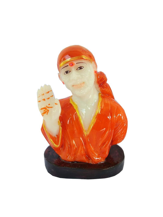 SHINDE EXPORTS Lord Saibaba Marble Idol for car Dashboard and Gifting (4 inches)
