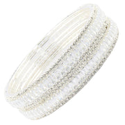 NMII Stylish Alloy Metal Kada Set With Glittering American Diamond Stones For Women & Girls | Women Bangles Design | Ladies' Metal Kada | Jewelry, Bridal Look & Festivals - Pack Of 2 Kada