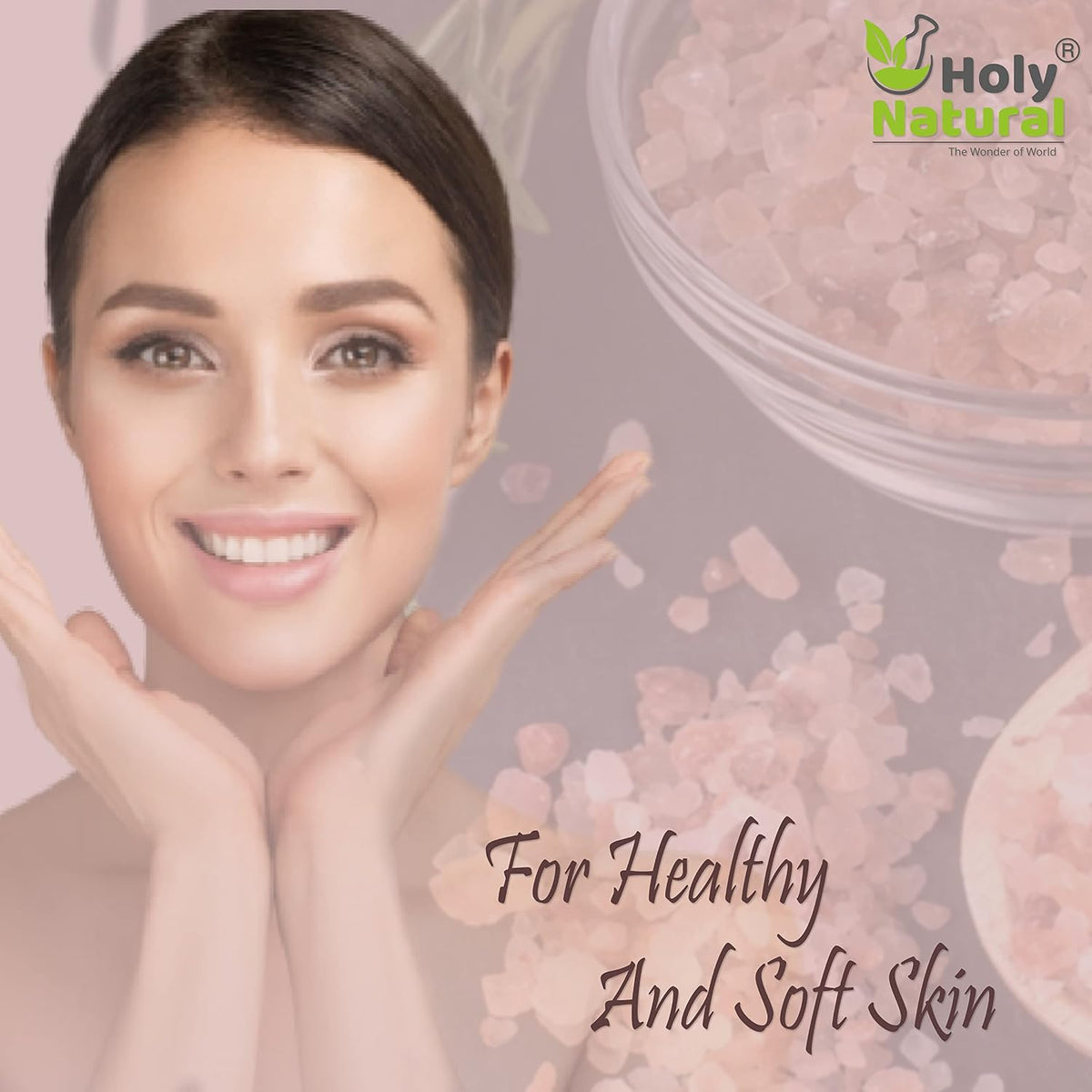 Holy Natural Himalayan Pink Rock Salt Powder (200gm), For healthy cooking, Substitute of white salt, good for weight loss and rich in trace minerals.
