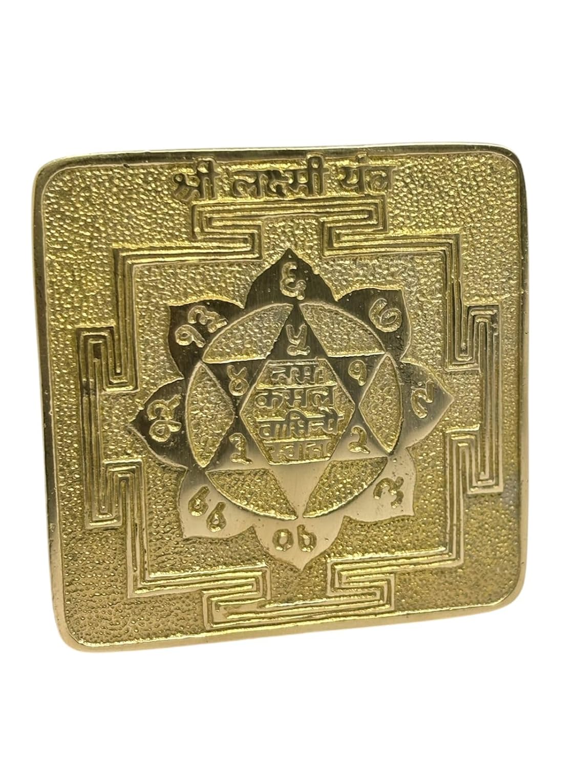 RUDRADIVINE Ashtdhatu Mahalaxmi Yantra | Original Brass Golden Religious Spiritual Yantra