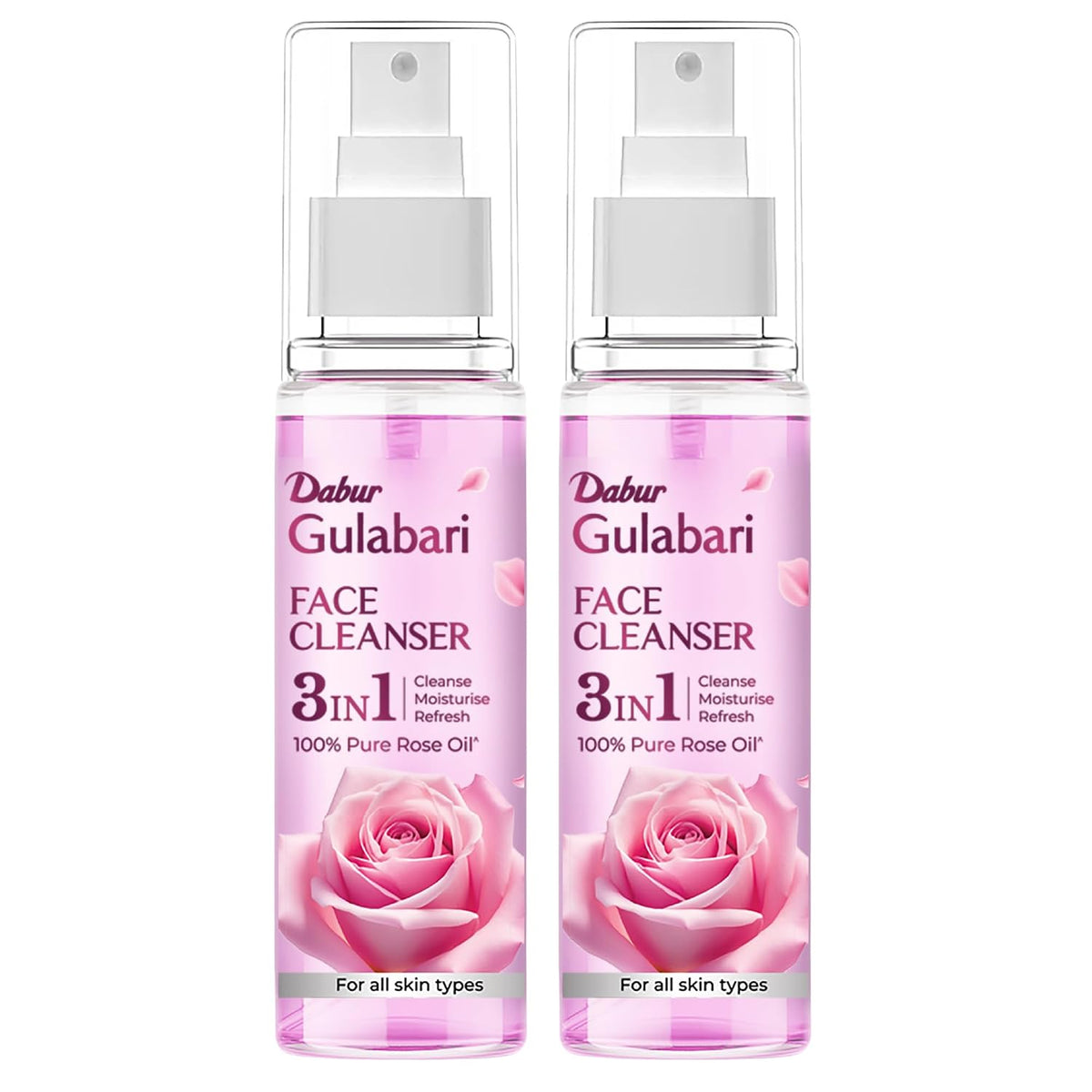 Dabur Gulabari Rose Glow Face Cleanser - 100mlx2 | Gentle Cleanser for All Skin Types | Cleaner, Balanced & Hydrated Skin