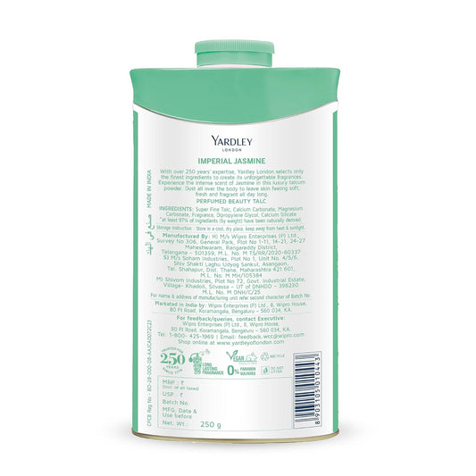 Yardley London Imperial Jasmine Perfumed Talc for Women, 250g
