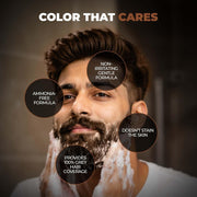 BEARDO Beard & Hair Shampoo Color | Natural Brown | 100% Grey Coverage | 5 Minute Hair Colour | Ammonia Free | With Natural Actives | No Stain Beard Colour | 20ml X 5