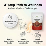 IndianJadiBooti Pure Palash Seeds (Butea Monosperma) | Traditional Botanical for Gastrointestinal Harmony, Systemic Cleansing & Kapha Balance | 3 Packs of 900 Grams