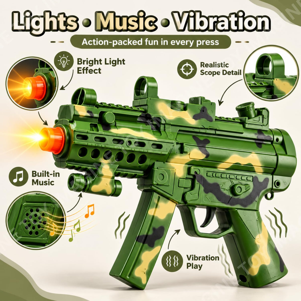 Toy Imagine Gun for Kids, Army Colour