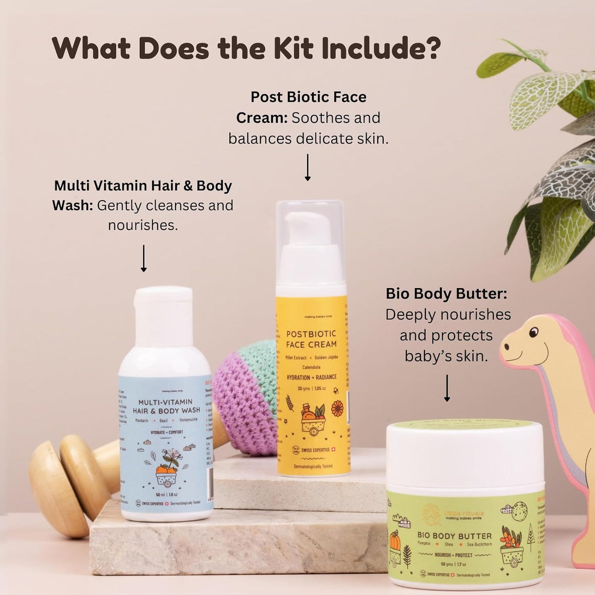 Little Rituals Travel Kit/Gift Pack for Kids, Baby, Children| Premium Gift Pack for Baby | Newborn Baby Essentials Combo | Baby Products Mini Pack | New Born Baby Products | Baby Skin Care Collection for Travelling Parents | Body Wash 50 ml, Face Cream 30 gm, Body Butter 50 gm