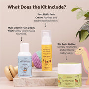 Little Rituals Travel Kit/Gift Pack for Kids, Baby, Children| Premium Gift Pack for Baby | Newborn Baby Essentials Combo | Baby Products Mini Pack | New Born Baby Products | Baby Skin Care Collection for Travelling Parents | Body Wash 50 ml, Face Cream 30 gm, Body Butter 50 gm