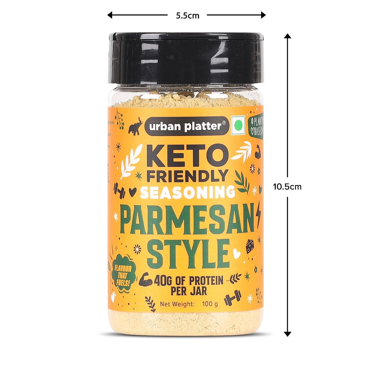 Urban Platter Keto-friendly Parmesan Cheese Seasoning, 100g (High-Protein, Umami-Rich Cheesy Sprinkle for Pasta, Popcorn & Salads)