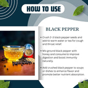 BrijBooti Black Pepper 400 Gm - Kali Mirch - Black Mirch Whole - Black Pepper Whole - Peppercorn - Kali Mirch Sabut