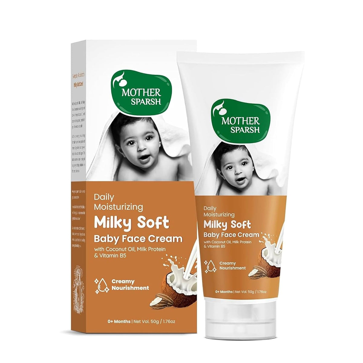 Mother Sparsh Baby Pack – Natural Mosquito Patches (24 pcs) + Milky Soft Baby Face Cream (50g) + Natural Liquid Cleanser (175ml) – 12hr Protection, Moisturizing, Gentle Cleaning
