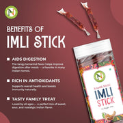 NatureVit Imli Candy Sticks 400g – Khatti Meethi Tamarind Stick Candy | Sweet & Sour Mouth Freshener | Tangy Digestive Treat