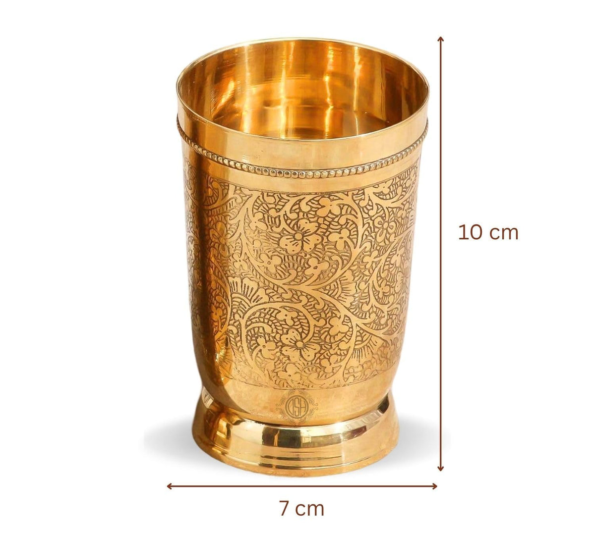 DSH Pure Brass Tumbler Glass Designer Drinking Water Glass Traditional Drinkware & Serveware Glass (1)