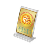 DIVINITI 24K Gold Plated Religious Car Dashboard Frame | Premium God Idol Frame for Car, Home Mandir & Office Table | Spiritual Gift, Decorative Showpiece | Om Gayatri Mantra