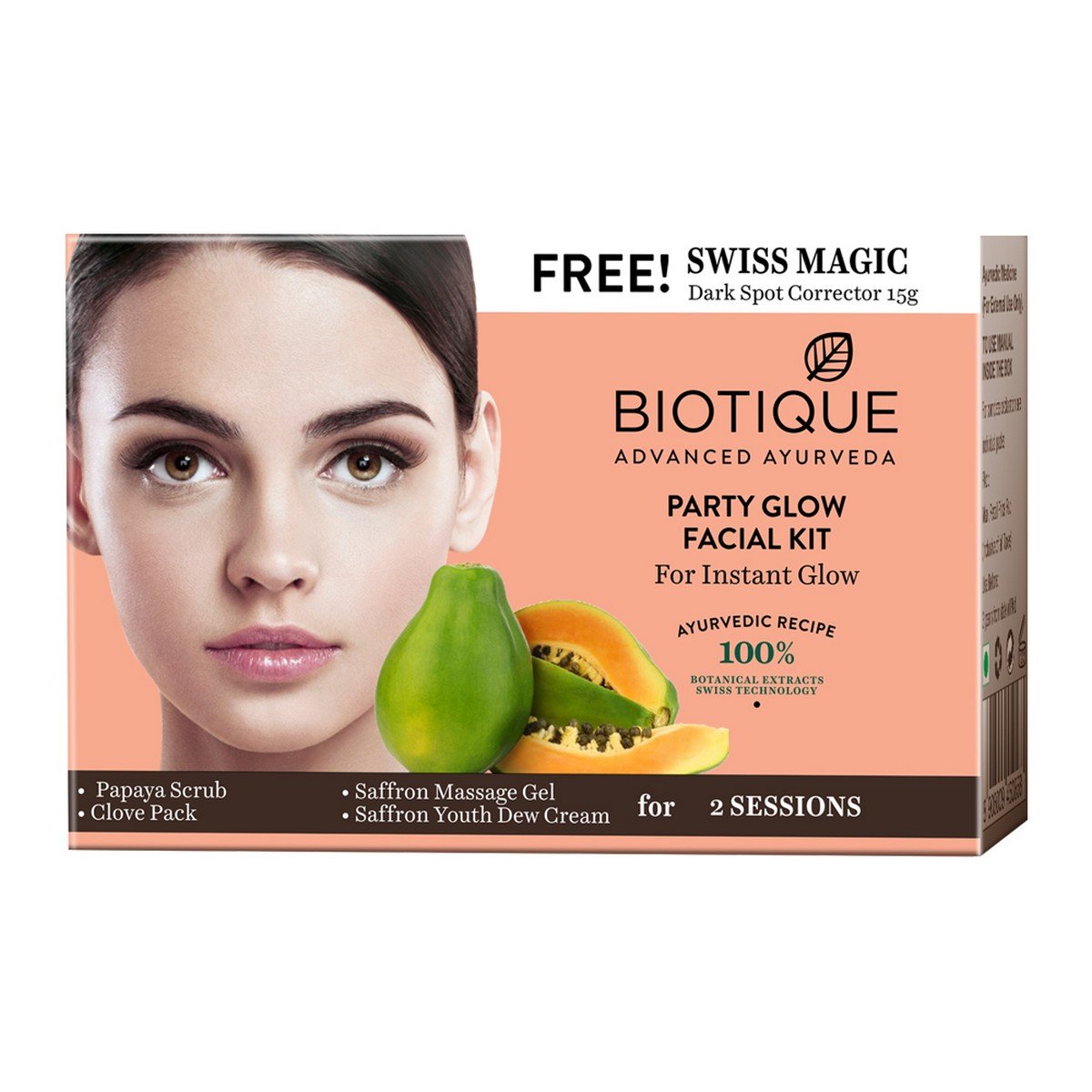 Biotique Party Glow Facial Kit for Instant Glow With Swiss Magic Dark Spot Corrector