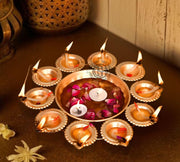 DSH Decorative Urli Bowl for Home Decor Handcrafted Bowl Diwali Decor ItemFor Flowers and Tea Light Candles(10 Inch) Festival Decoration