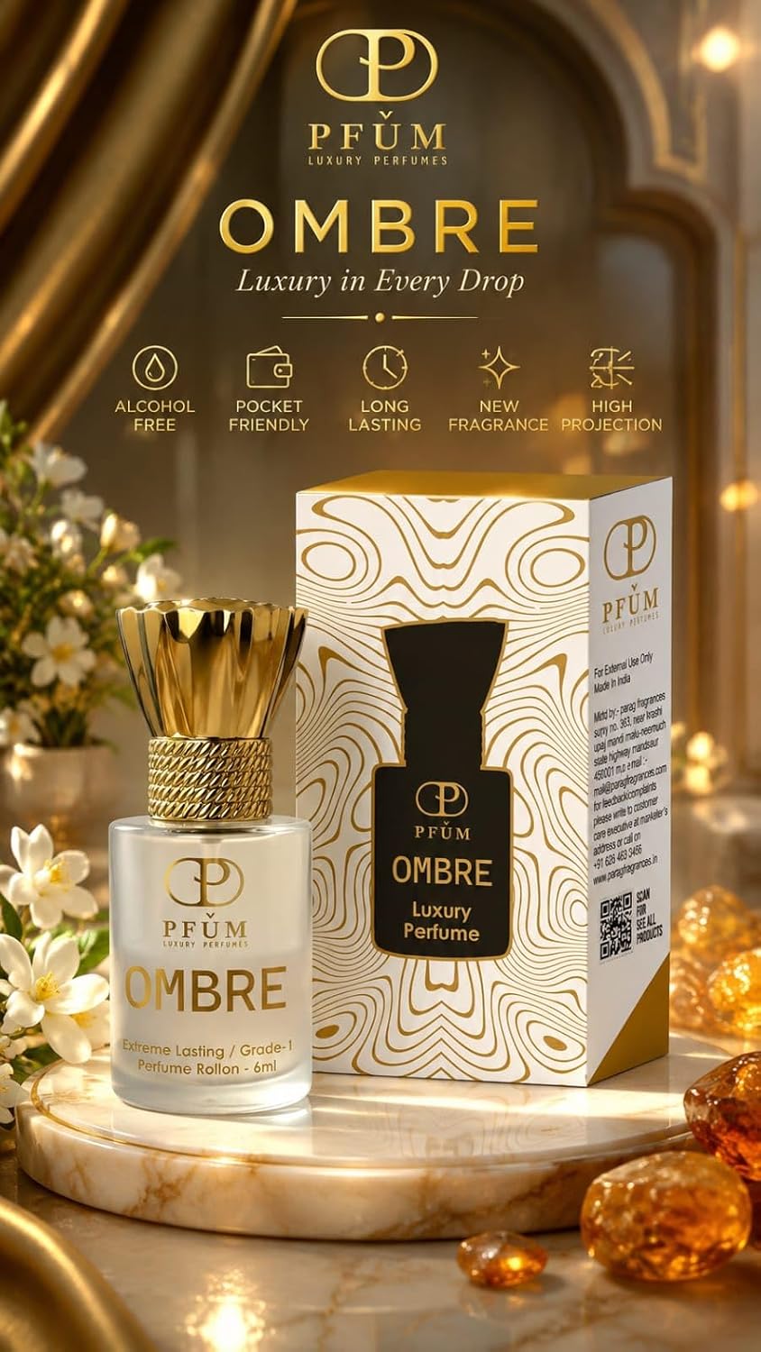 Parag Fragrances PFUM Ombre Luxury Perfume Roll On 6 ml for Men, Extreme Lasting Grade-1 Fragrance