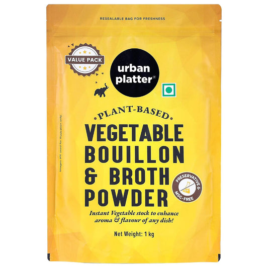 Urban Platter Vegetable Bouillon & Broth Powder, 1kg (Plant-Based | Instant Vegetable Stock | MSG-free | Umami-Rich)