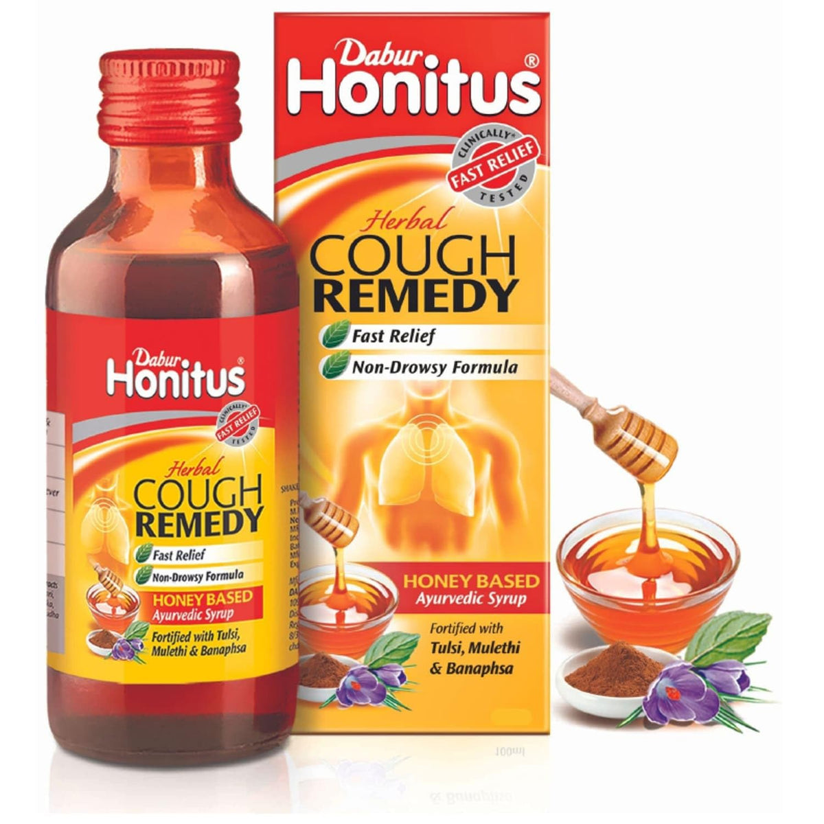 Dabur Honitus Herbal Cough Remedy Syrup, 200ml