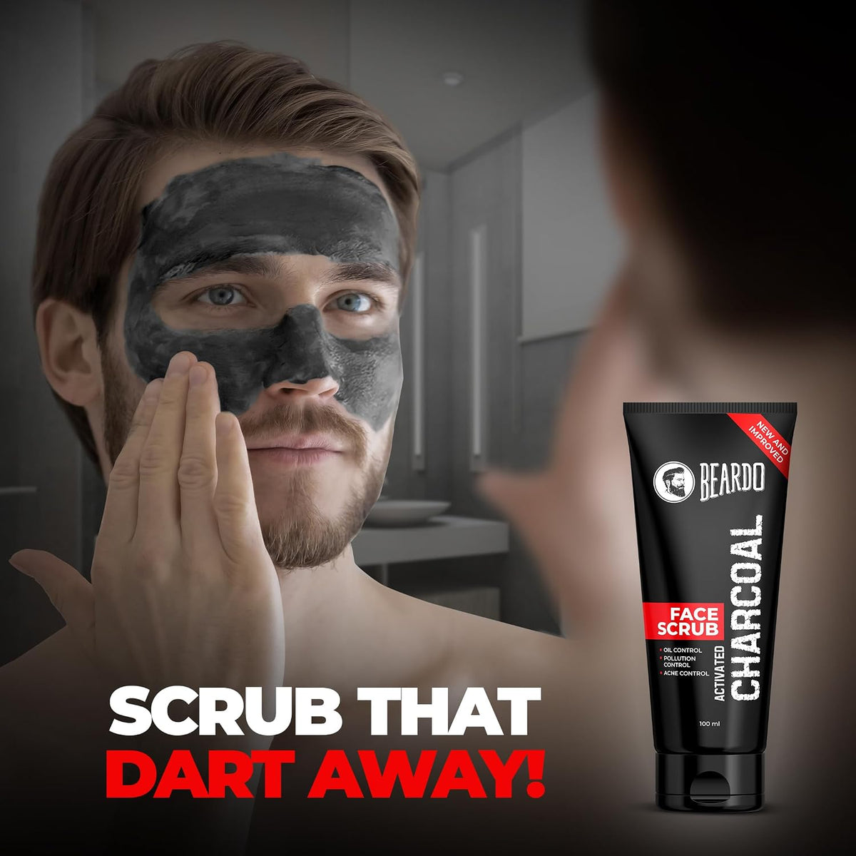 Beardo Charcoal 4-in-1 Giftset for Men | Complete Face & Body kit, pack of 4 (Facewash, Peel-off mask, Scrub, Soap) | Gift For Men | Gift for Husband