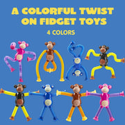 Toy Imagine Telescopic Monkey Suction for Toddlers 2 Pcs – Stretchy Travel Play for 1–3 Year Old Boys & Girls | Flexible Arms | Suction Cups | Sensory Activity | Travel Essential