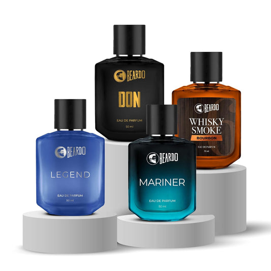 BEARDO Thug Life Edp Combo Don, Whiskey Smoke Bourbon, Mariner & Legend Perfume for Men (50mlx4) | Long Lasting Perfume For Men | Premium Strong & Long Lasting Fragrance | Gift for Men | Gift for Husband