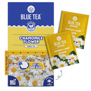 BLUE TEA - Chamomile Tea For Sleep - 25 Tea Bags - Plant Based | Get a good Sleep | Relaxation | Stress Relief | Caffeine Free - Flower Based - Herbal Tea | Single Tear Tea Box | Easy Pull Sachets