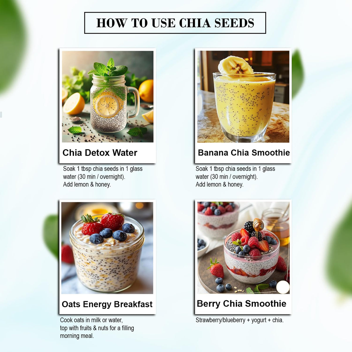 Brijbooti Organic Premium Chia Seed for Weight Loss - 800 Gr | Omega 3 and Fiber for Weight Loss