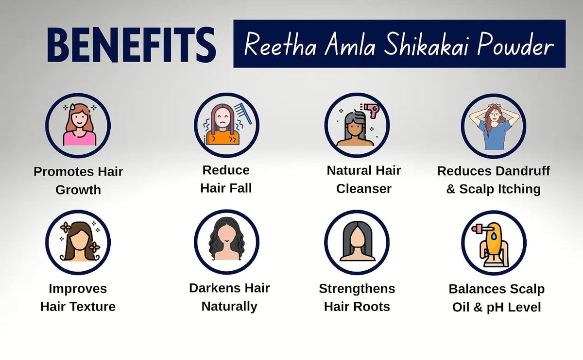 BrijBooti Reetha Amla Shikakai Powder for Hairs Reetha 150 Gm - Shikakai 150 Gm, Amla 100 Gm