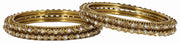 NMII Non Precious Metal with Round Shape and Zircon Gemstone Studded Glossy Finished Kada Set For Women and Girls