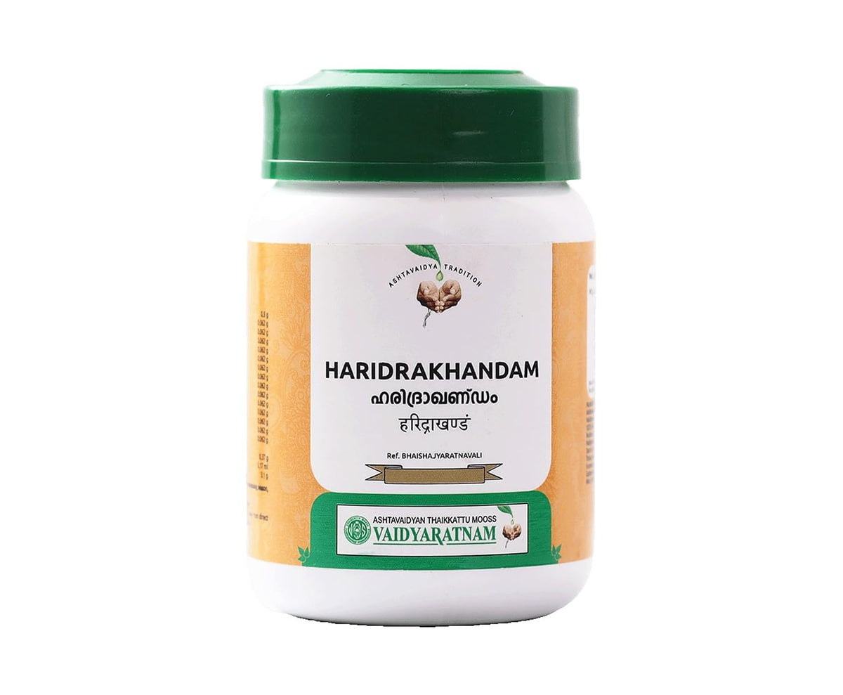 Haridrakhandam | Ayurvedic Immune Booster & Anti-Allergic Herbal Supplement for Skin Health, Respiratory Wellness & Detox | With Turmeric & VAIDYARATNAM Assuranceame