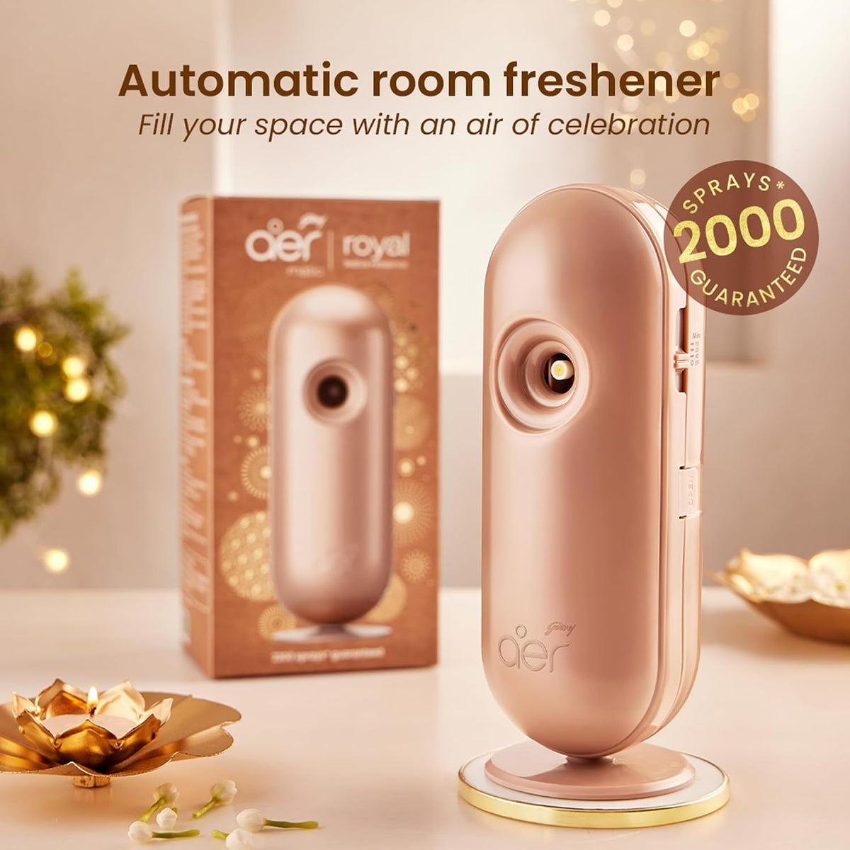 Godrej aer Matic Automatic Room Fresheners Refill Pack | Royal Vanilla Essence | 2000 Sprays Guaranteed | Lasts up to 60 days (210ml)