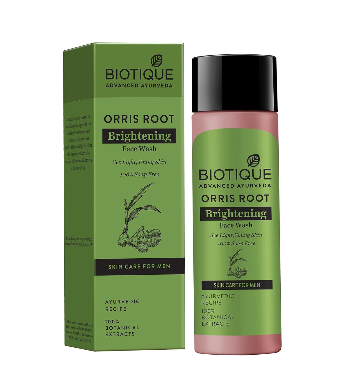 Biotique Bio Orris Root Lightening Face Cleanser | Wash for Men, 100% Soap Free, 120 ml